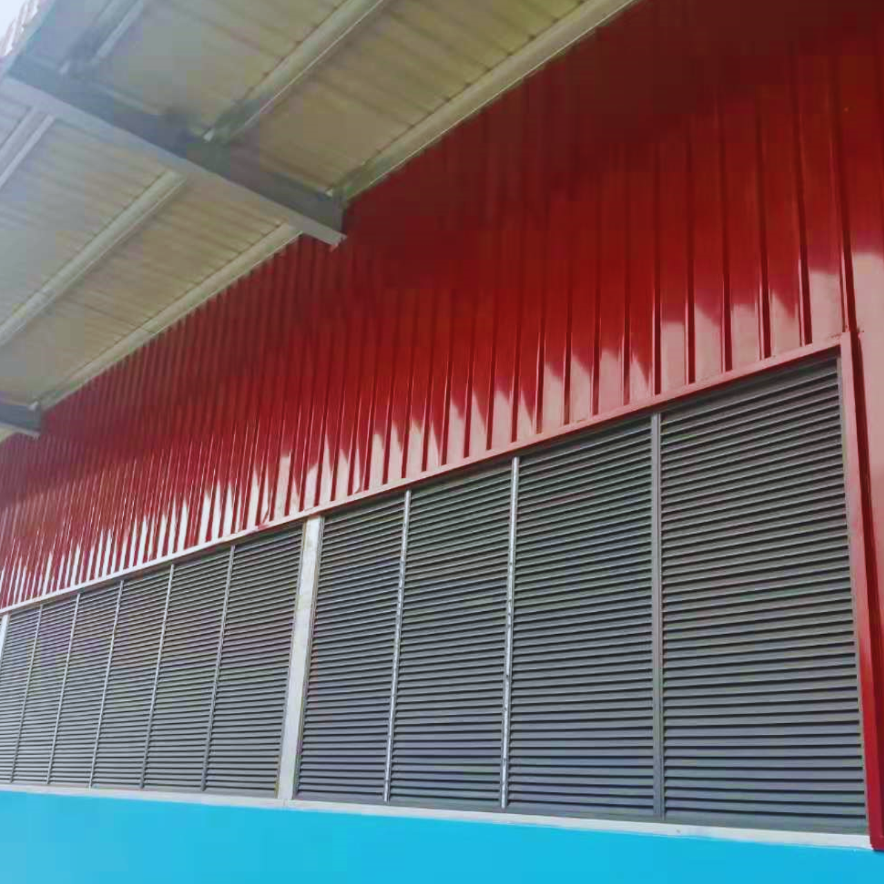 steel-structure-warehouse-exterior-red-wall-louvers-yangon