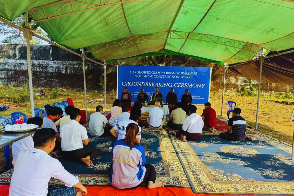 groundbreaking-ceremony-buddhist-monks-blessing-performance-auto-myanmar