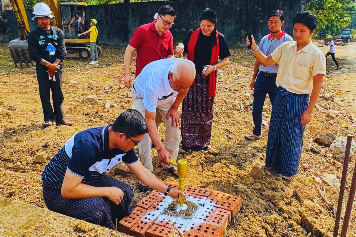 ceremonial-foundation-stone-laying-car-showroom-construction-myanmar-yi-jin